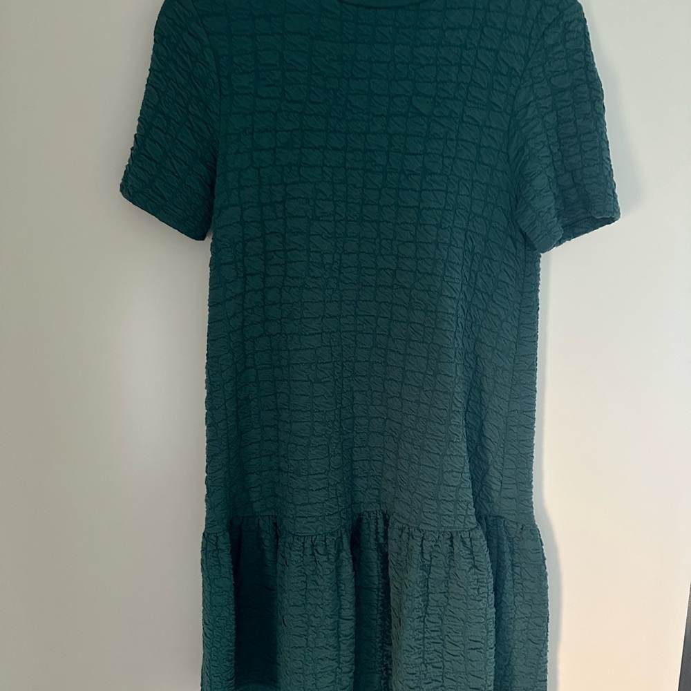 Zara Teal Textured Mini Dress